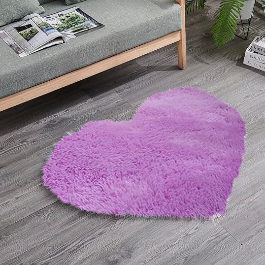 Shaggy carpet Heart - Anti slip with Quality specifications 70 x 80cm►2.29 x 2.62ft