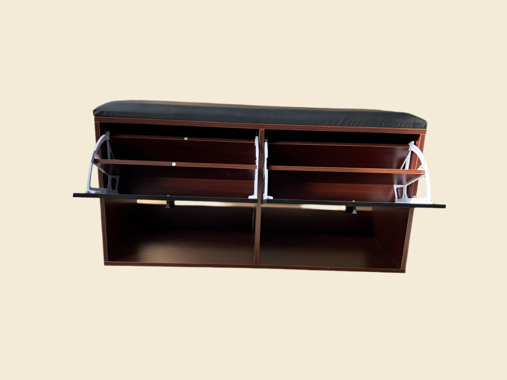 Shoe Cabinets With Layers, Black and white - 100x35x51cm