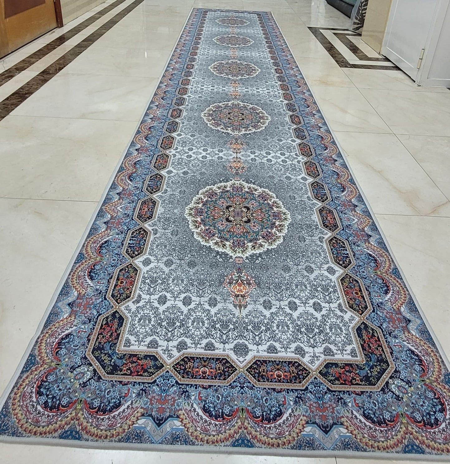 Kitchen Mat Style 7 - Anti slip with Quality specifications Set size (50 x 80cm►1.64 x 2.62ft) & (50 x 120cm►1.64 x 3.93ft)