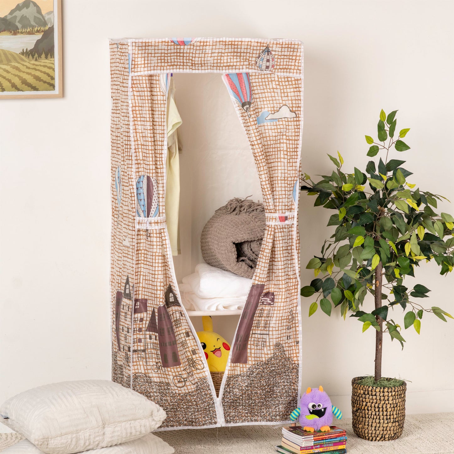 Brand New Stylish, Portable, and Durable Fabric Cabinet Wardrobe for Organized Storage