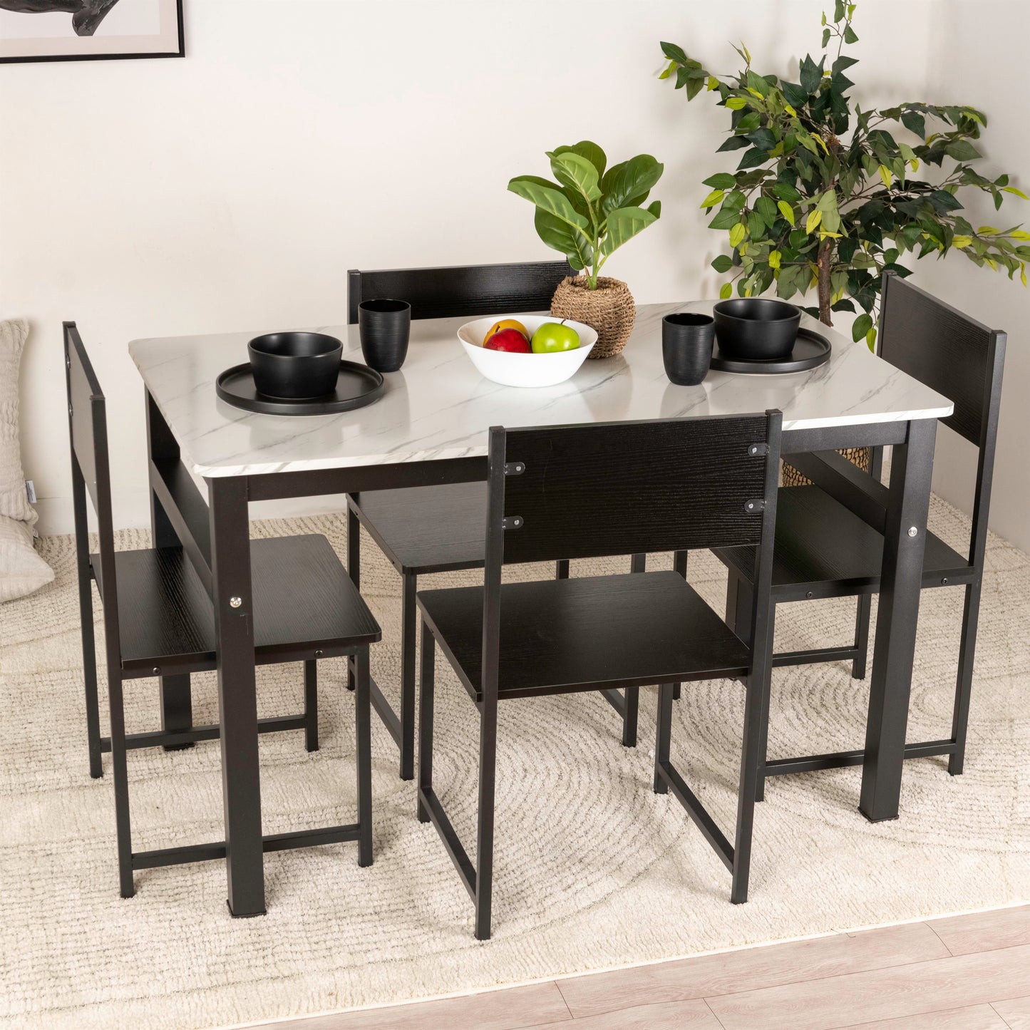 Sleek & Chic: Brand New Modern Dining Table Set with 4 Stylish Chairs