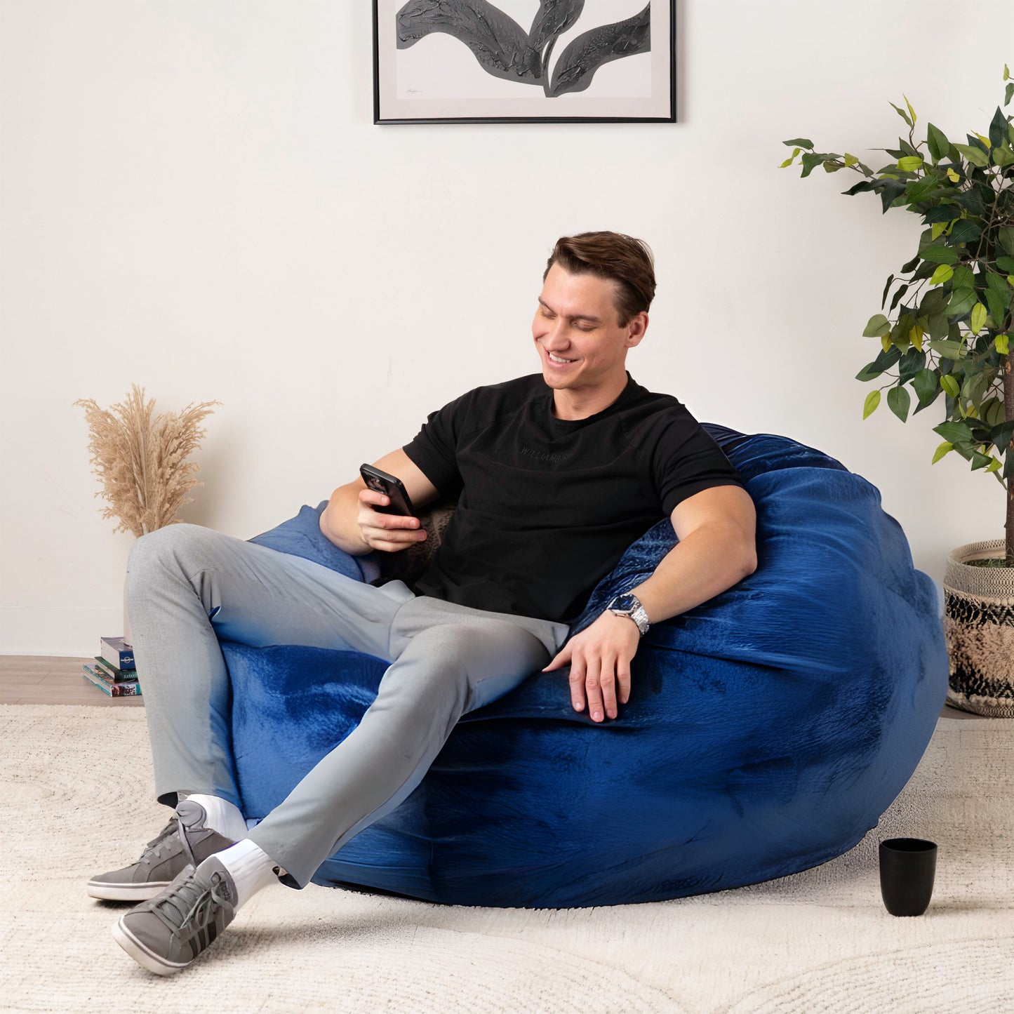 Giant Foam-Filled Bean Bag Chair - 4ft Velvet