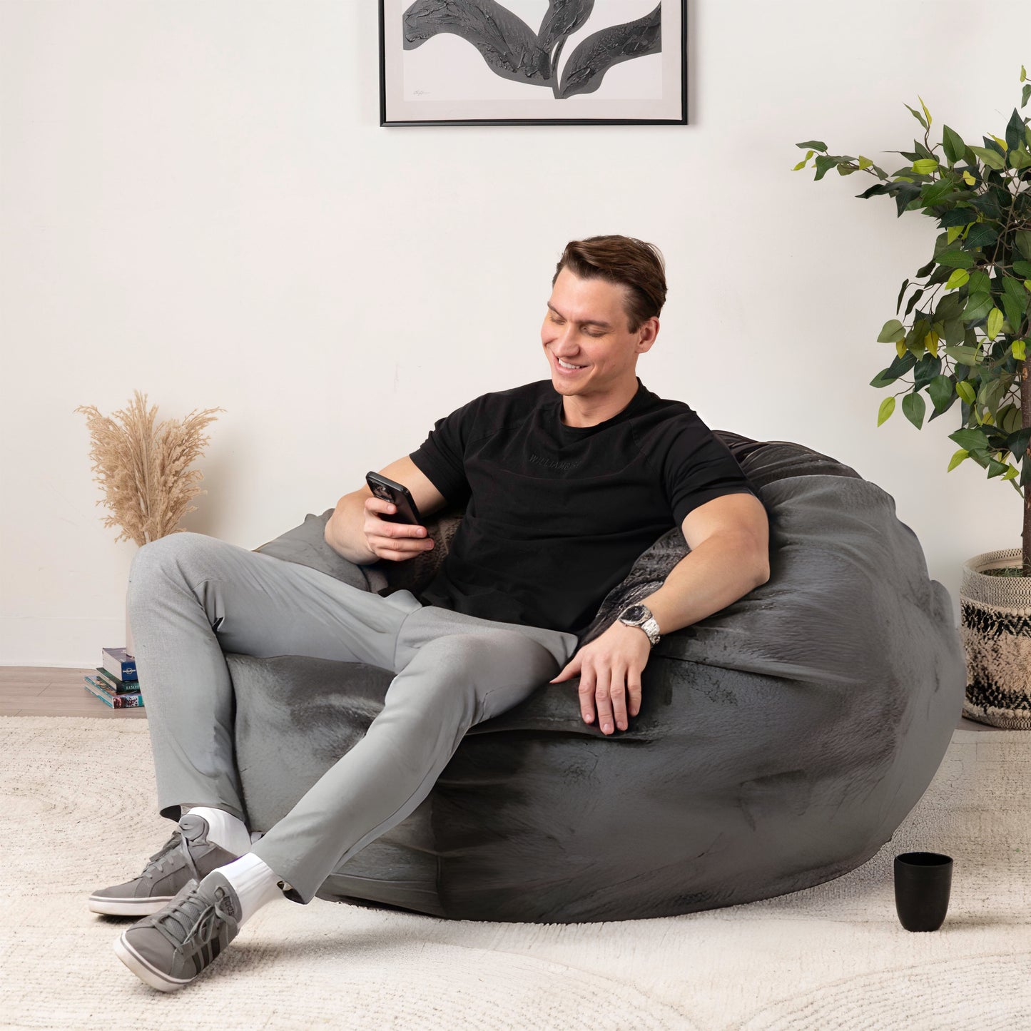 Giant Foam-Filled Bean Bag Chair - 4ft Velvet