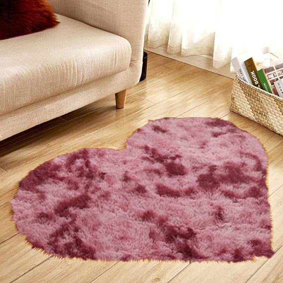Shaggy carpet Heart - Anti slip with Quality specifications 70 x 80cm►2.29 x 2.62ft