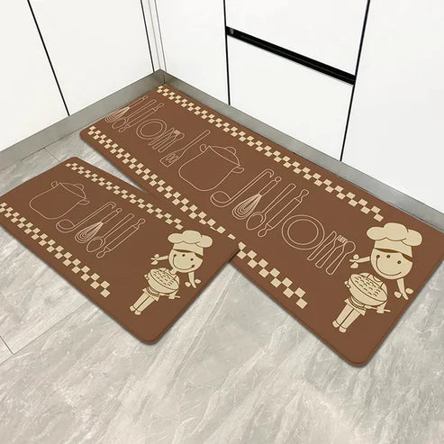 Kitchen Carpet Mat Style 4 - Anti slip with Quality specifications Set size (50 x 80cm►1.64 x 2.62ft) & (50 x 120cm►1.64 x 3.93ft)