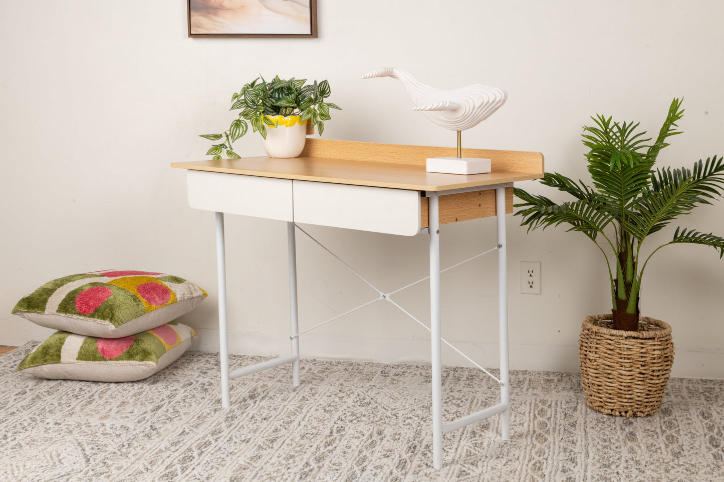 Bureau d'ordinateur élégant avec 2 tiroirs
