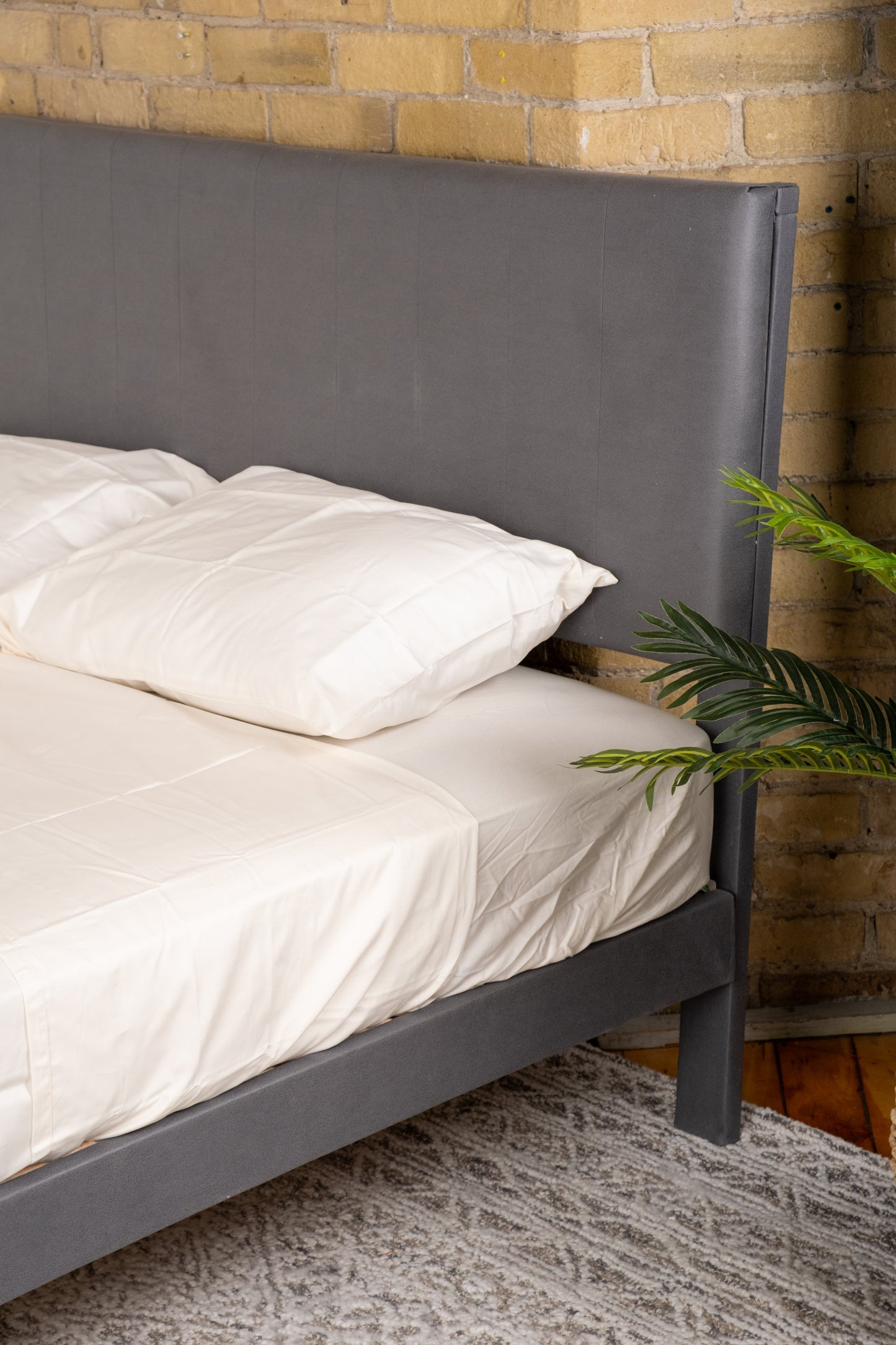 Cadre de lit Queen Size élégant avec lattes en bois