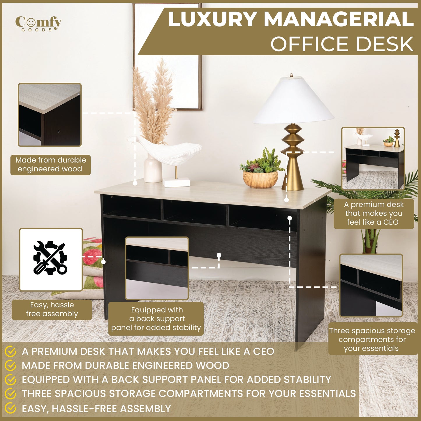 Stylish Managerial Desk – Elevate Your Workspace