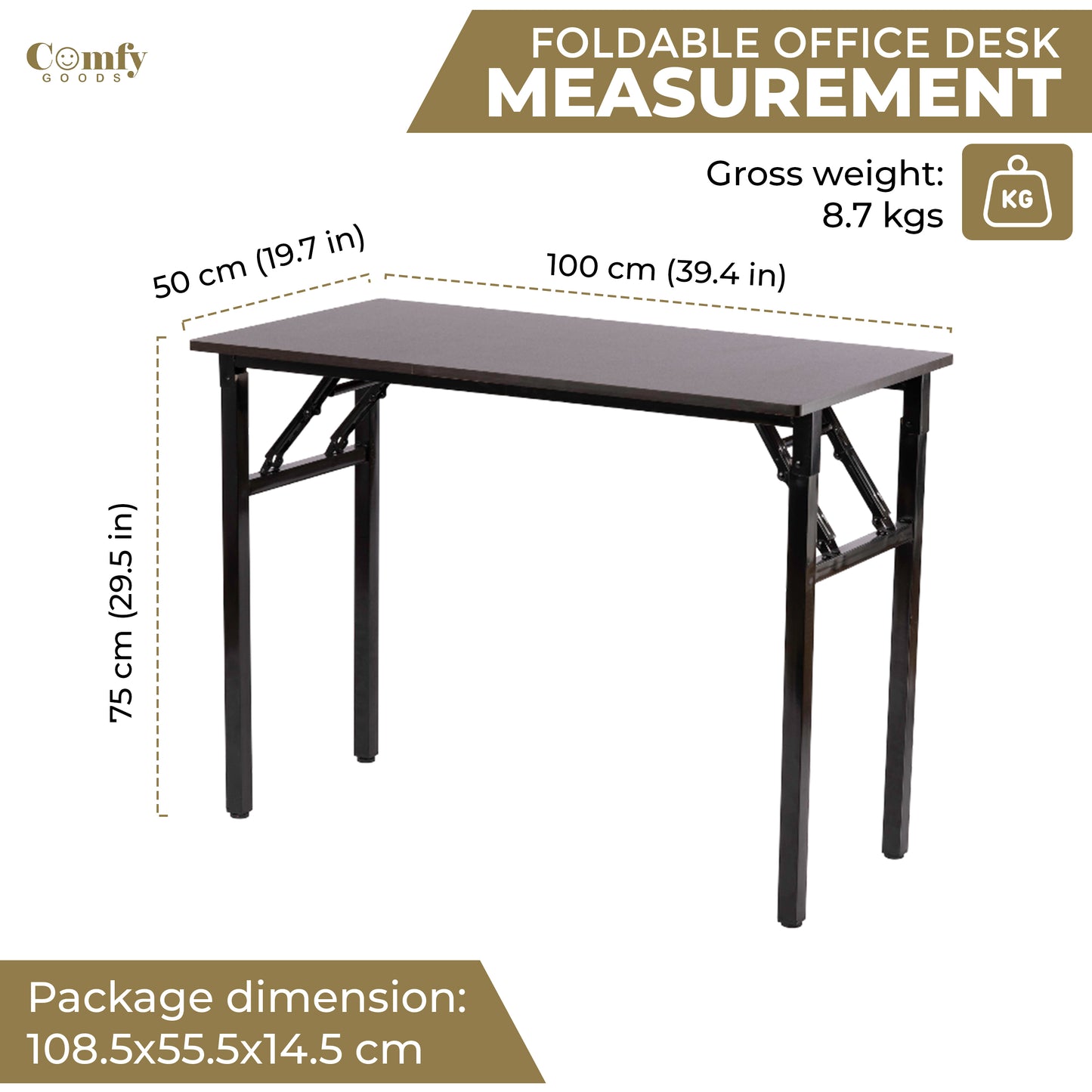 Foldable Office Desk – Modern, Portable & Space-Saving