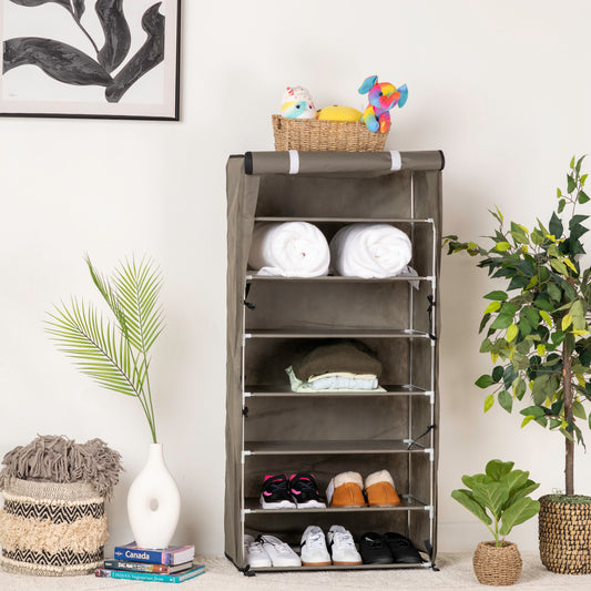 Portable Fabric Shoe Rack, 7-Tier Shoe Storage Cabinet