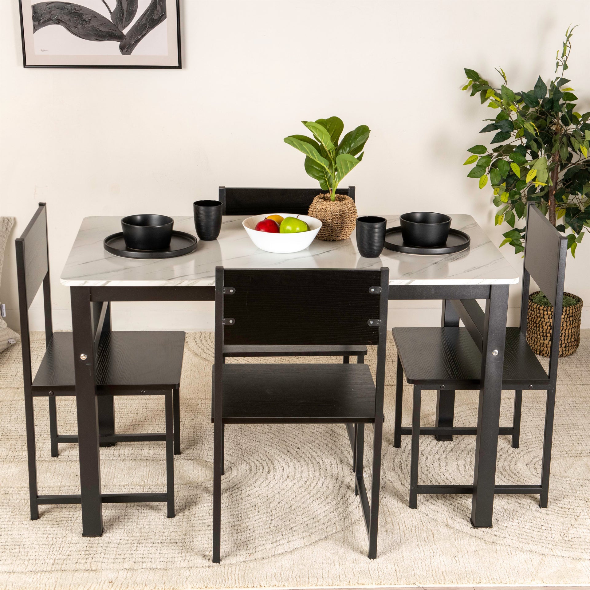 Sleek & Chic: Brand New Modern Dining Table Set with 4 Stylish Chairs