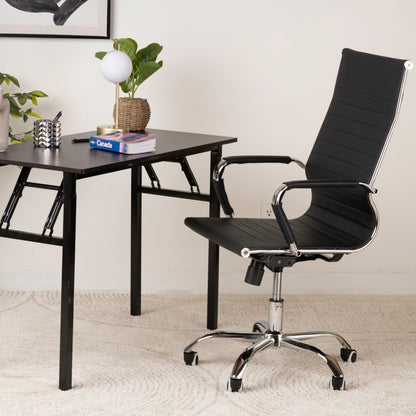 Office or Waiting Room Chair with Higher Backrest – Brand New Ergonomic Leather Chair with Lumbar Support