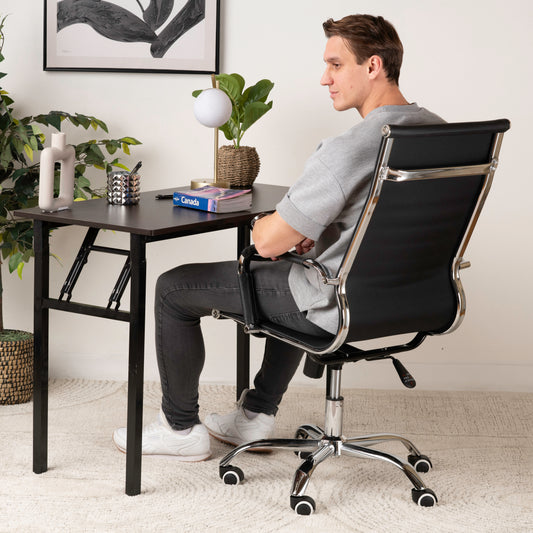 Office or Waiting Room Chair with Higher Backrest – Brand New Ergonomic Leather Chair with Lumbar Support