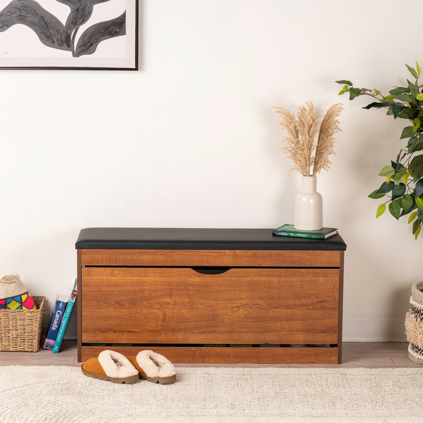 Stylish & Functional: Brand New Shoe Cabinet Bench Organizer – 100x30x52cm