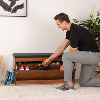Stylish & Functional: Brand New Shoe Cabinet Bench Organizer – 100x30x52cm
