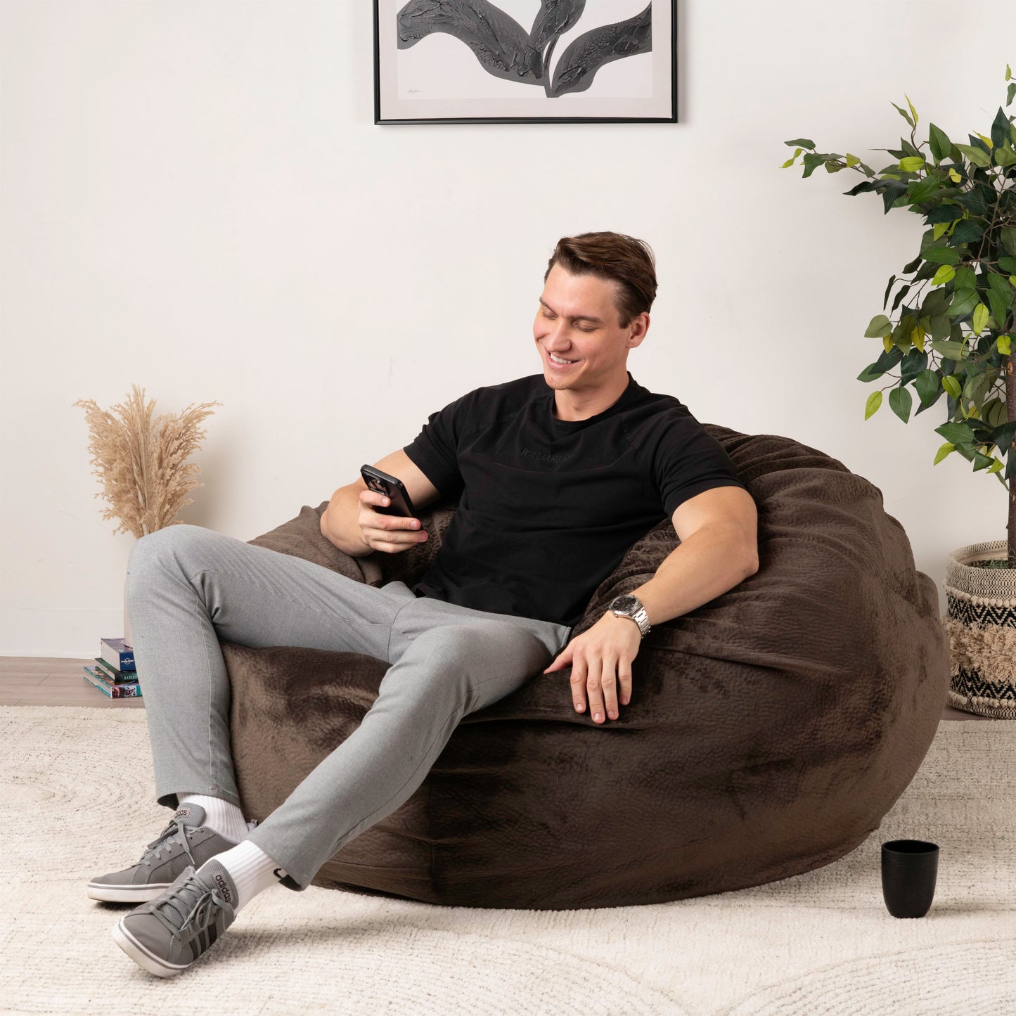Giant Foam-Filled Bean Bag Chair - 4ft Velvet