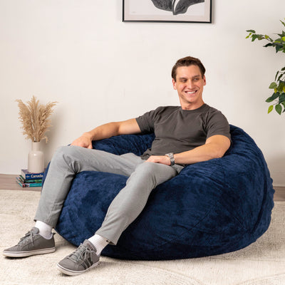 Giant Foam-Filled Bean Bag Chair - 4ft Faux Fur