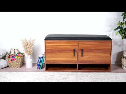 Modern Shoe Cabinet with Bench – Brand New Shoe Organizer 100x35x51cm